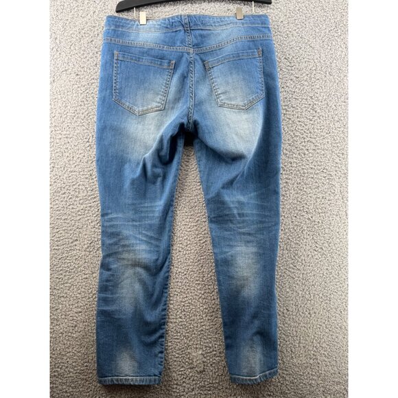 Harper Blue Denim Tie-Front Jeans Size 27 Casual Straight-Leg - Picture 2 of 7